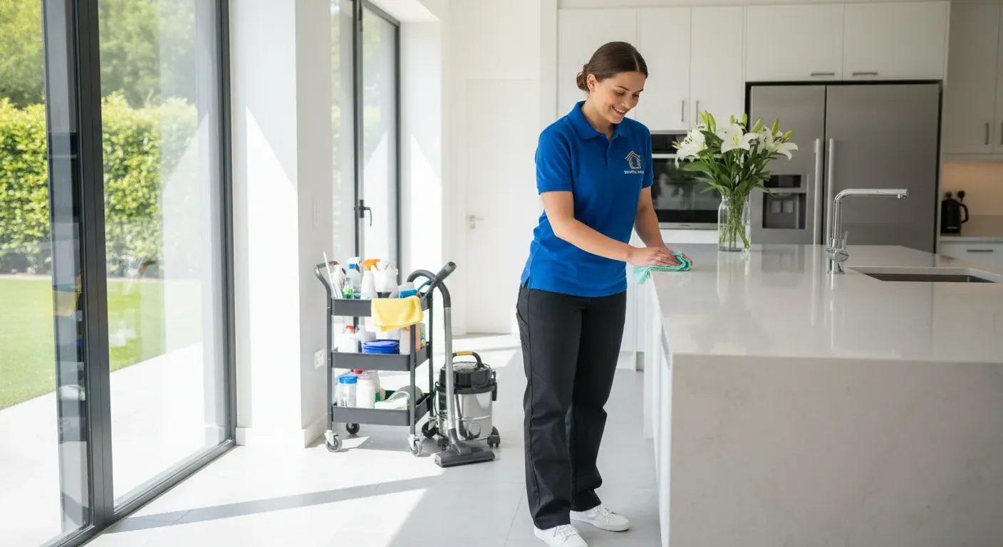 Cleaning professional at work