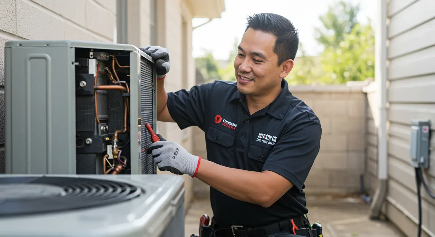 HVAC professional at work